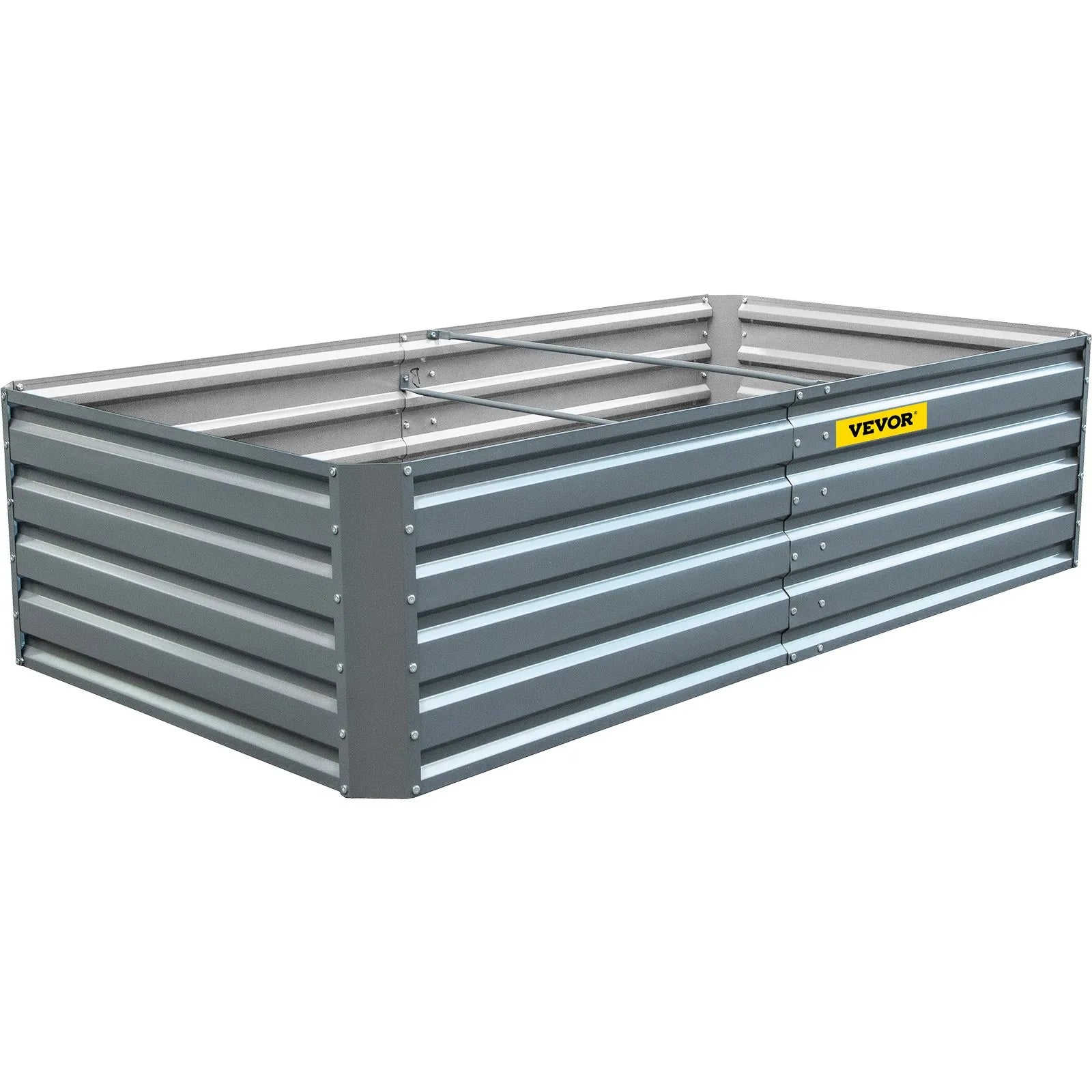 VEVOR Galvanized Raised Garden Bed, 48" x 24" x 12" Metal Planter Box, Gray Steel Plant Raised Garden Bed Kit, Planter Boxes Outdoor for Growing Vegetables, Flowers, Fruits, Herbs, and Succulents