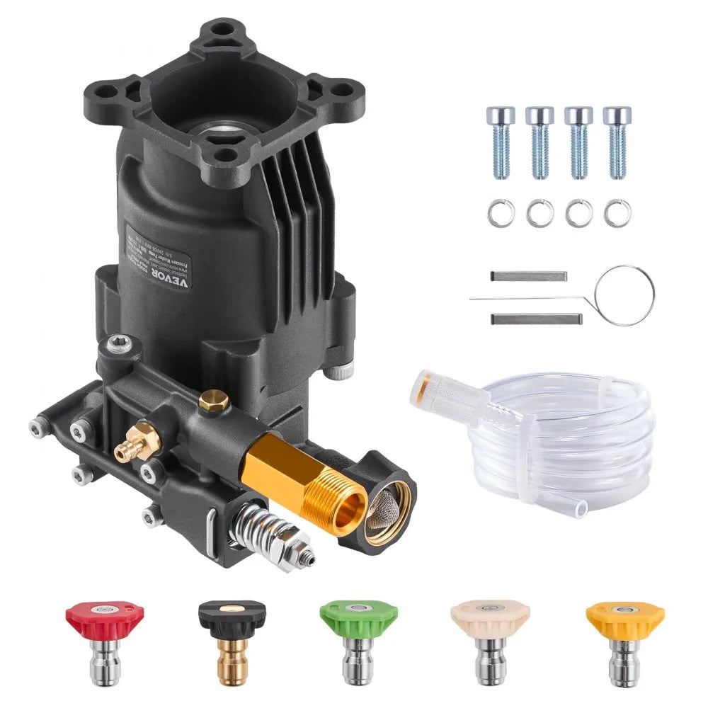 VEVOR Pressure Washer Pump 3/4" Shaft Horizontal 3500 PSI 2.5GPM with 5 Nozzles
