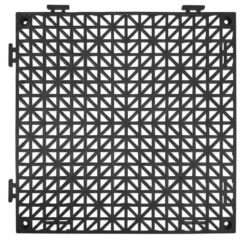 VEVOR Modular Interlocking Cushion, Black PVC Drainage Mats, 50 Pack Floor Tiles, Non-Slip Drainage Floor Tile, Bathroom Anti-Slip Mat, Kitchen Drainage Tile, Pool Floor Tile, Restroom Floor Mat, Wet Area Floor Tiles, Interlocking PVC Mats