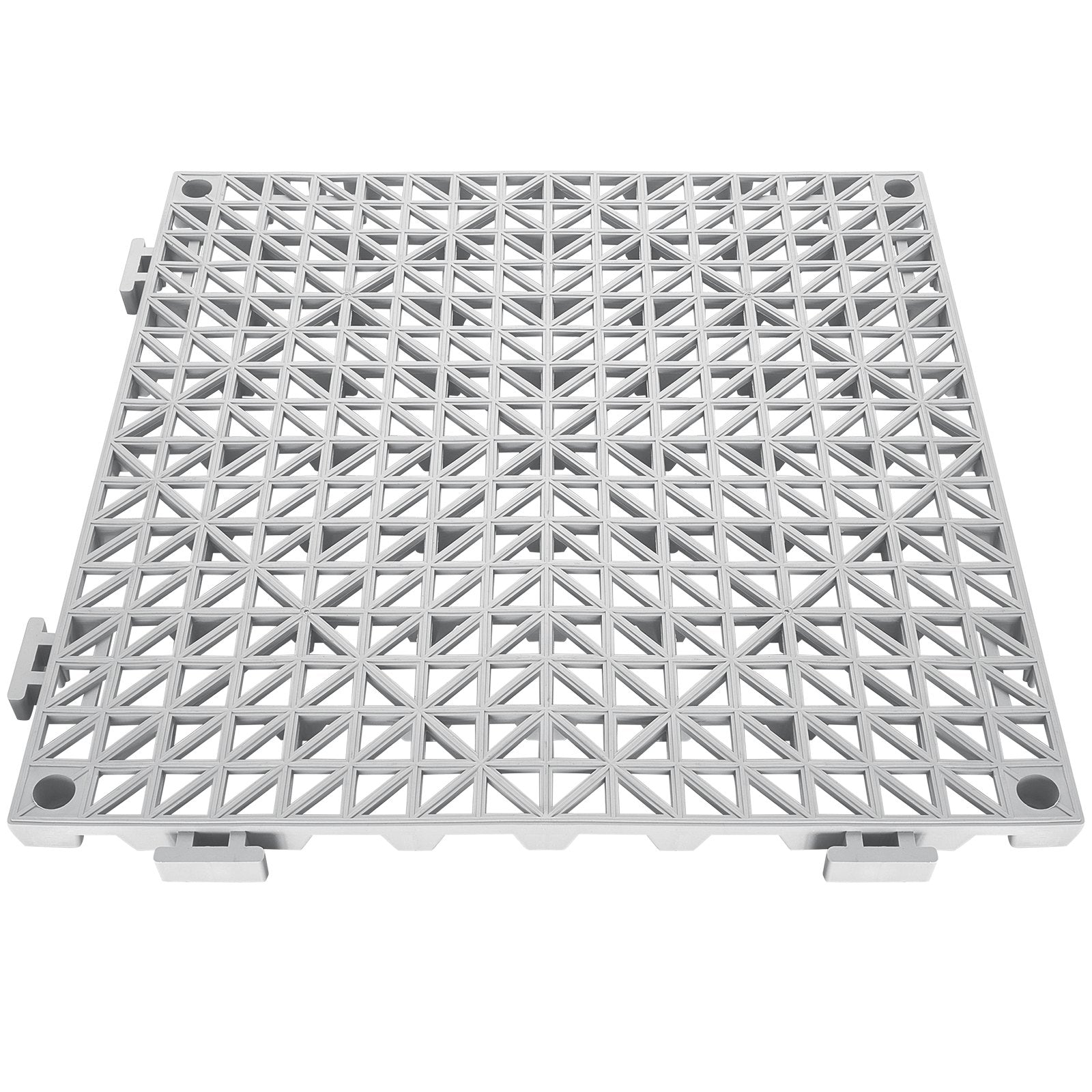 VEVOR Modular Interlocking Cushion, 55 Pack 12" x 12" Splicing Drainage Mats, Soft PVC Interlocking Drainage Floor Tiles, Non-Slip Drainage Holes for Restroom, Bathroom, Kitchen, Pool, Wet Areas, Gray