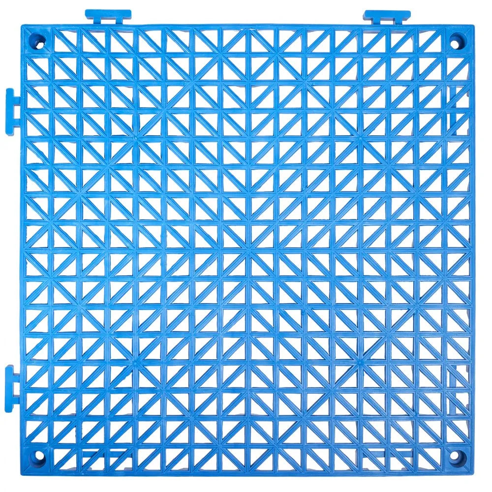 VEVOR Modular Interlocking Cushion, 55 Pack 12" x 12" Splicing Drainage Mats, Soft PVC Interlocking Drainage Floor Tiles, Non-Slip Drainage Holes for Restroom, Bathroom, Kitchen, Pool, Wet Areas, Blue