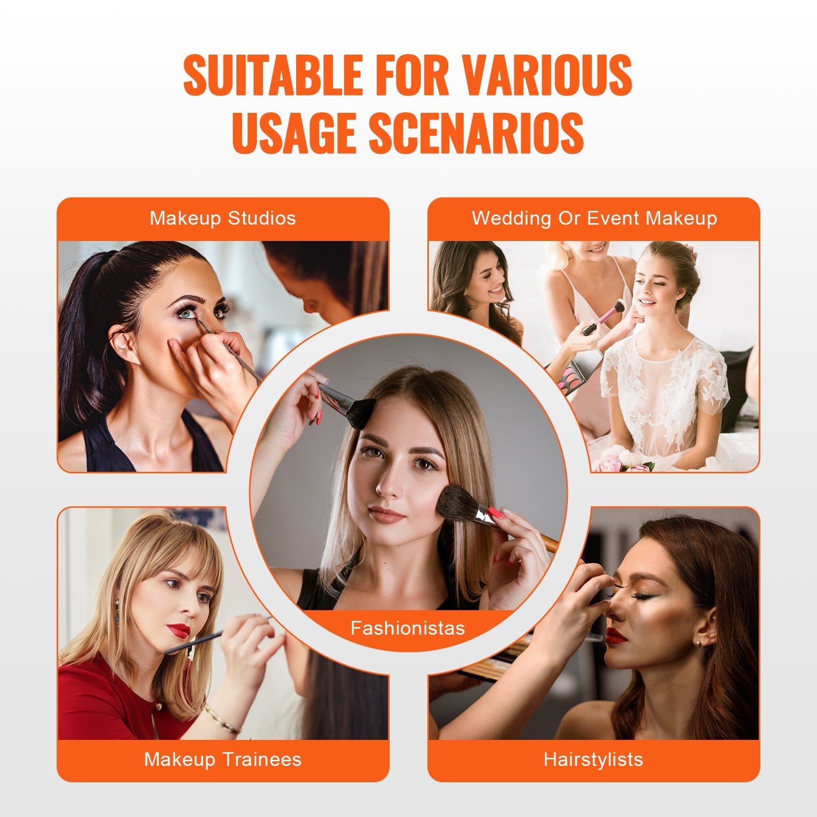 VEVOR Makeup Train Case 14.6 inch Large Portable Cosmetic Case, 6 Tier Trays Professional Makeup Storage Organizer Box Make Up Carrier with Handle And Strap Travel Case for Women and Girls - Black