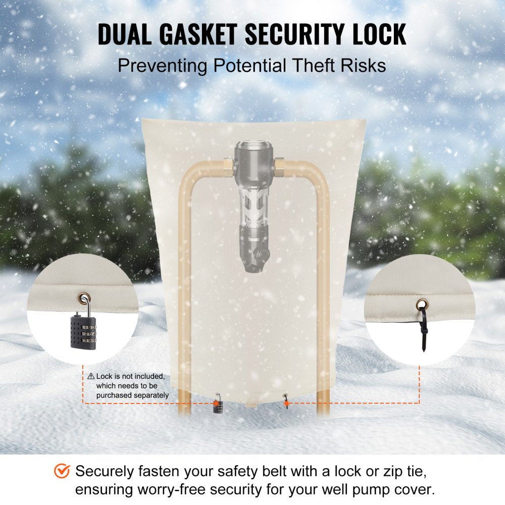 VEVOR Well Head Pump Cover 34x20 in Pipe Insulation Cover Sprinkler for Outside