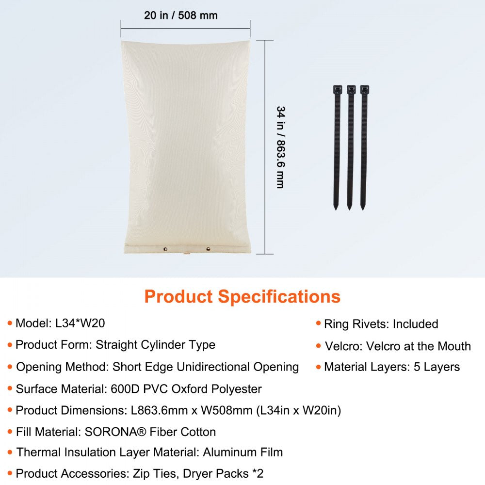 VEVOR Well Head Pump Cover 34x20 in Pipe Insulation Cover Sprinkler for Outside