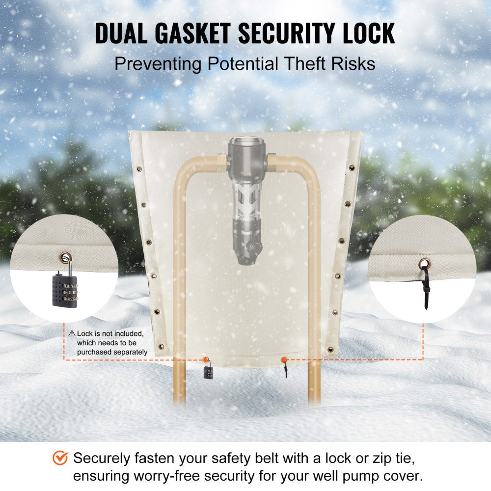 VEVOR Well Head Pump Cover 24x24 in Pipe Insulation Cover Sprinkler for Outside