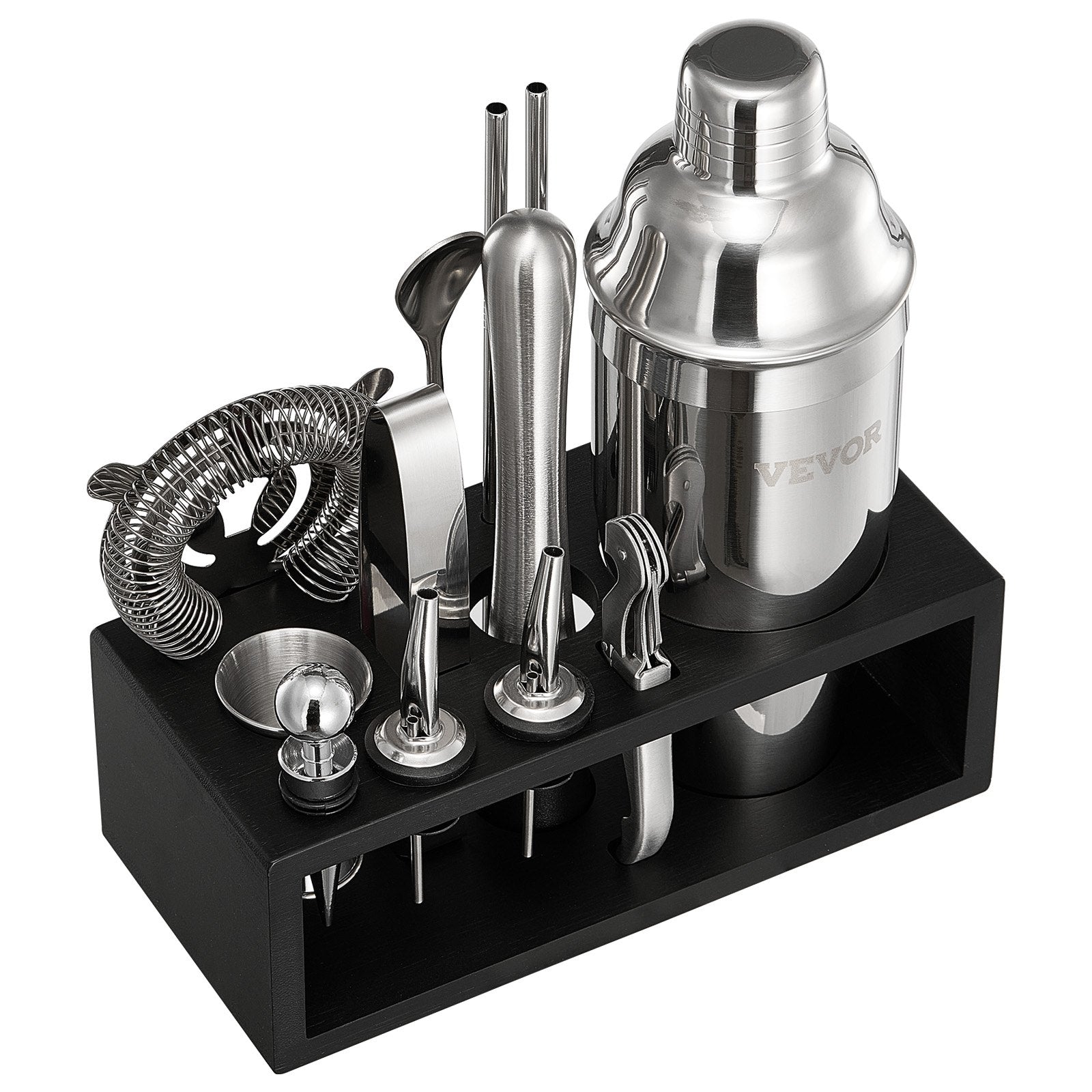 VEVOR Cocktail Shaker Set 13 Pcs Bar Tools Stainless Steel Bartender Kit Silver