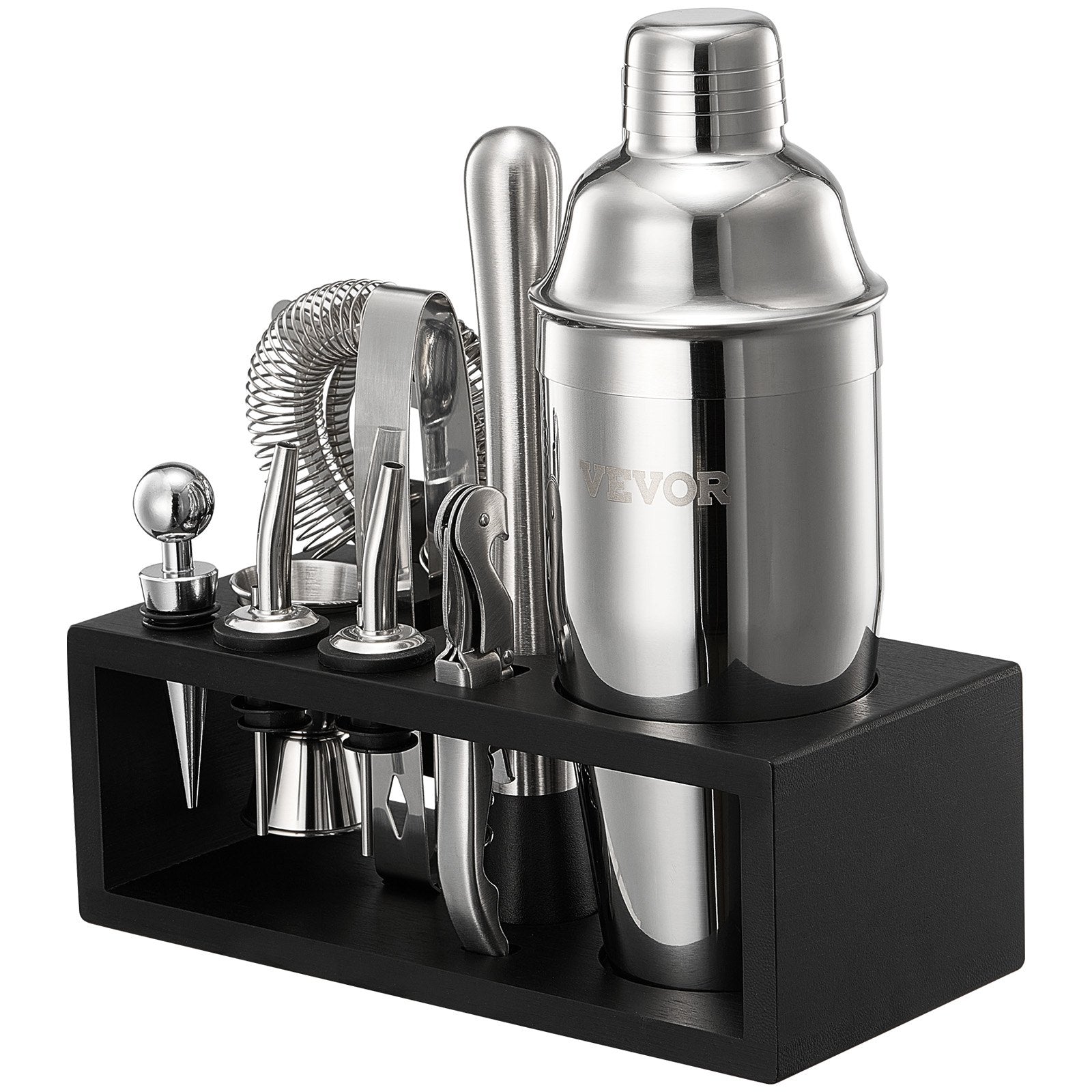 VEVOR Cocktail Shaker Set 13 Pcs Bar Tools Stainless Steel Bartender Kit Silver