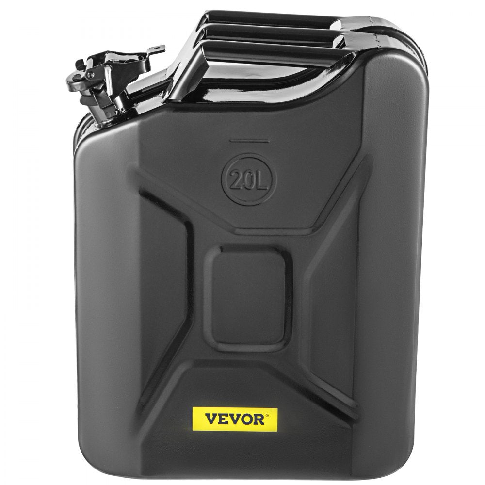 VEVOR Fuel Can, 5.3 Gallon / 20 L Portable Gas Can with Flexible Spout System, Rustproof ? Heat-resistant Steel Fuel Tank for Cars Trucks Equipment, Black