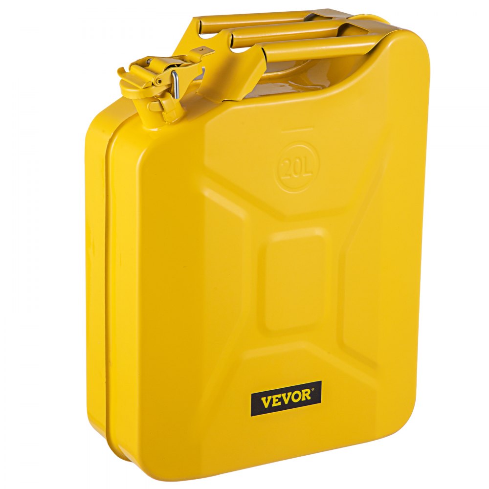 VEVOR Jerry Fuel Can, 5.3 Gallon / 20 L Portable Jerry Gas Can with Flexible Spout System, Rustproof ? Heat-resistant Steel Fuel Tank for Cars Trucks Equipment, Yellow