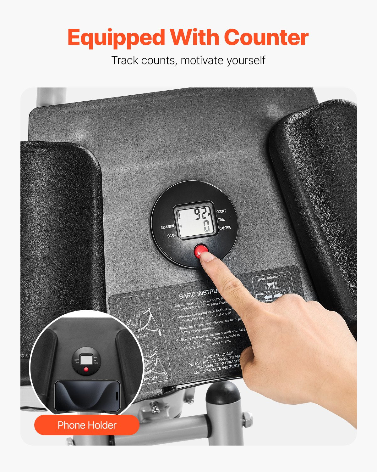 VEVOR AB Workout Machine Equipment Home Gym Core Abdominal Trainers Adjustable