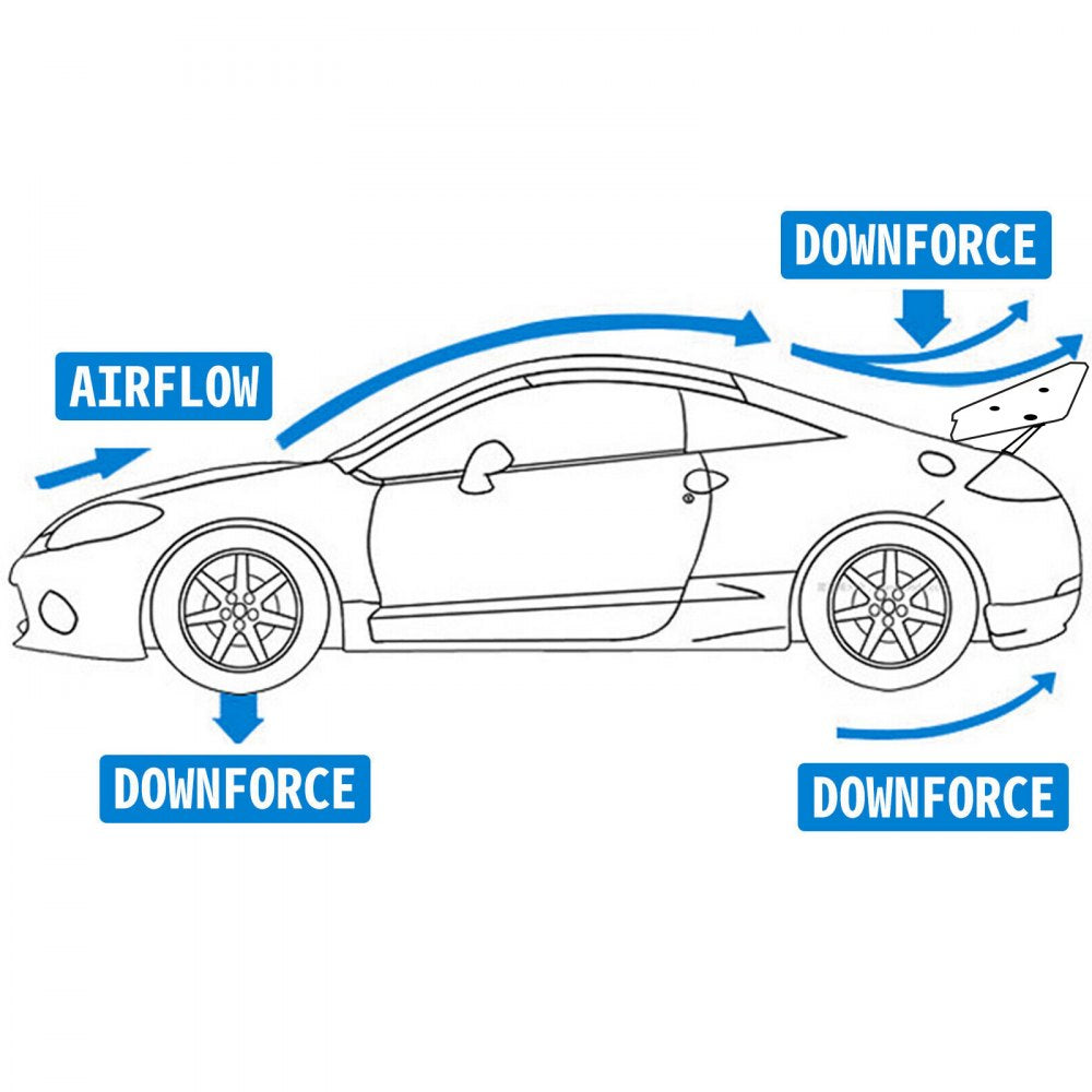 VEVOR Double Deck GT Wing Spoiler 53Inch Black Universal Lightweight Aluminum Adjustable Rear Spoiler Angel Racing Spoiler BGW Drift JDM Drift