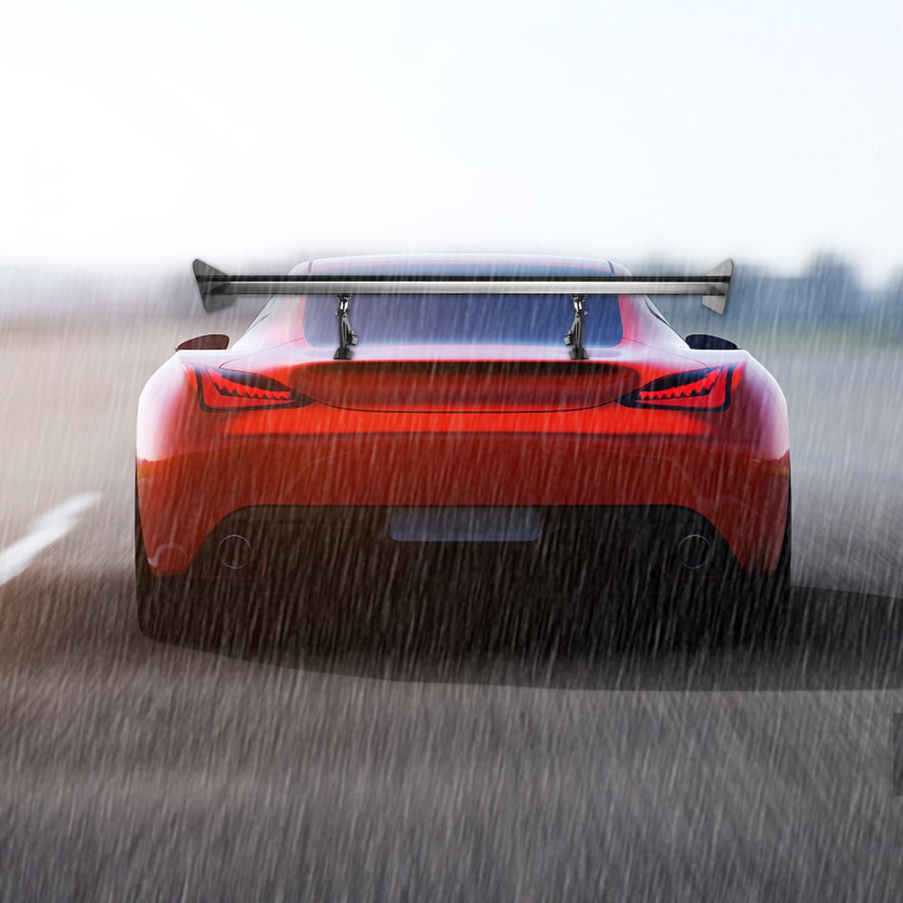 VEVOR Double Deck GT Wing Spoiler 53Inch Black Universal Lightweight Aluminum Adjustable Rear Spoiler Angel Racing Spoiler BGW Drift JDM Drift