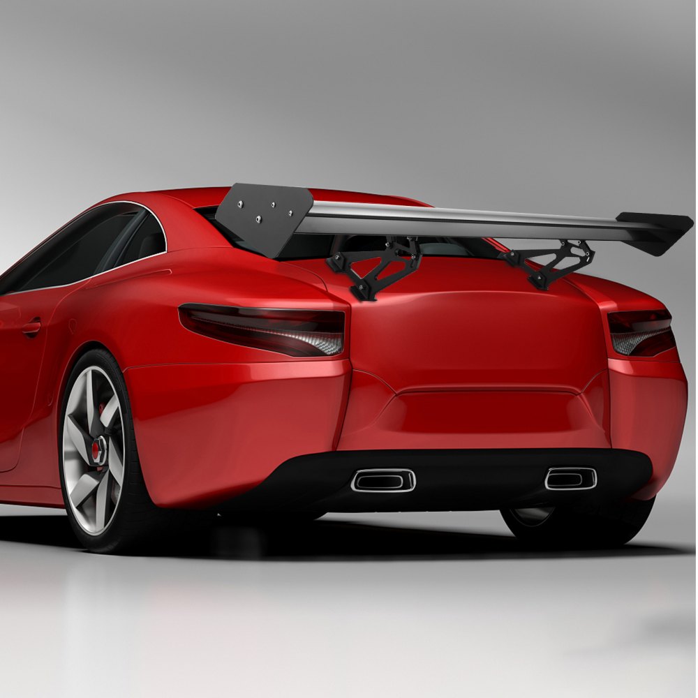 VEVOR Double Deck GT Wing Spoiler 53Inch Black Universal Lightweight Aluminum Adjustable Rear Spoiler Angel Racing Spoiler BGW Drift JDM Drift