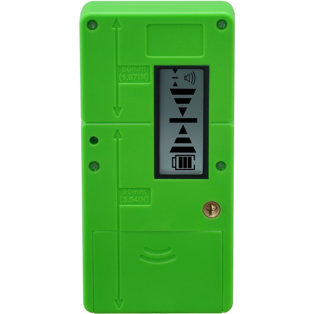 VEVOR Laser Receiver for Laser Level, 197 ft Working Range, Green Laser and Red Beam Detector for Pulsing Line Lasers, Adjustable Speaker & Dual LCD Display & Built-In Bubble Level, Clamp Included