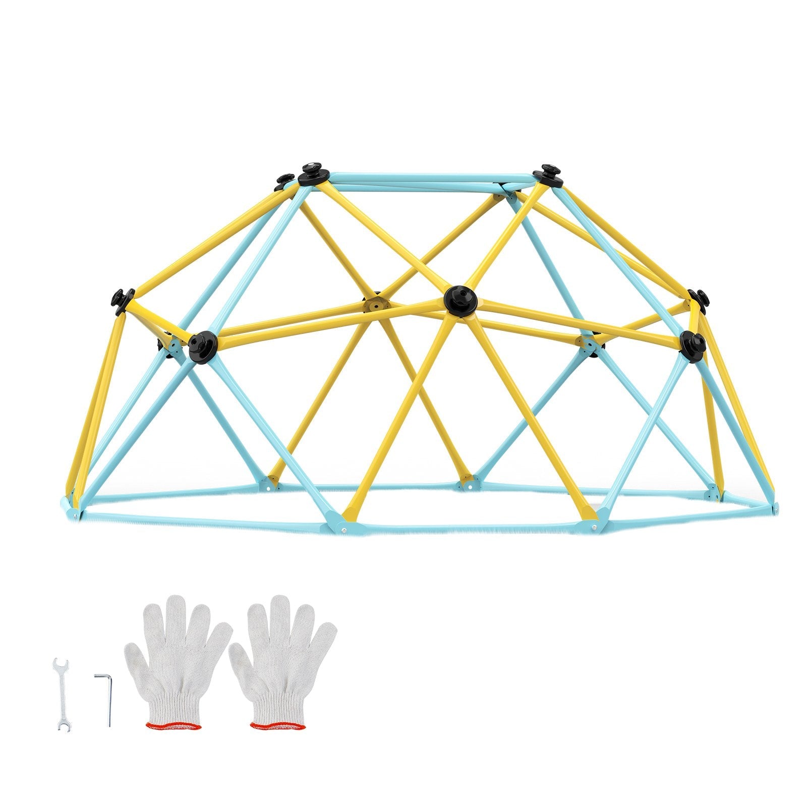 VEVOR Climbing Dome, 6FT Geometric Dome Climber Play Center for Kids 3 to 9 Years Old, Jungle Gym Supports 600LBS and Easy Assembly, with Climbing Grip, Outdoor and Indoor Play Equipment for Kids