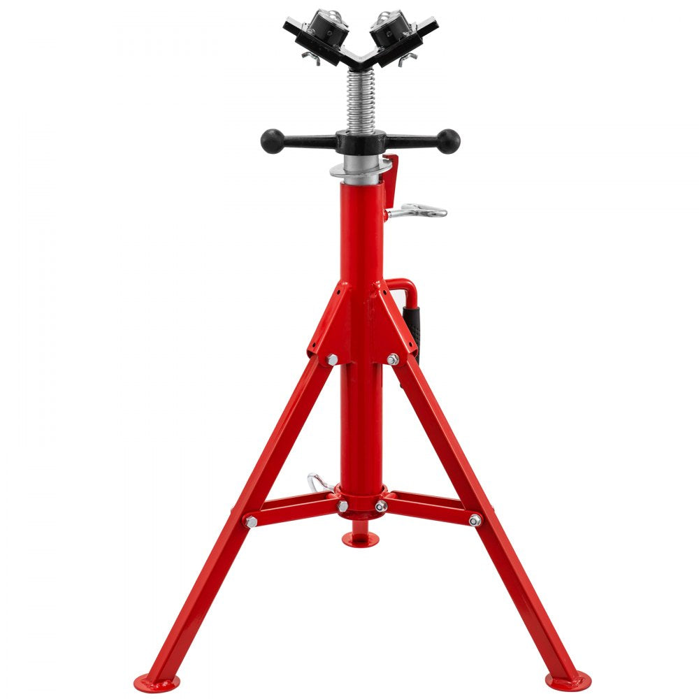 VEVOR Pipe Jack Stand with 4-Ball Transfer V-Head and Folding Legs 1500LB Welding Pipe Stand Adjustable Height 28-52IN 1107A-type Pipe Jacks for Welding