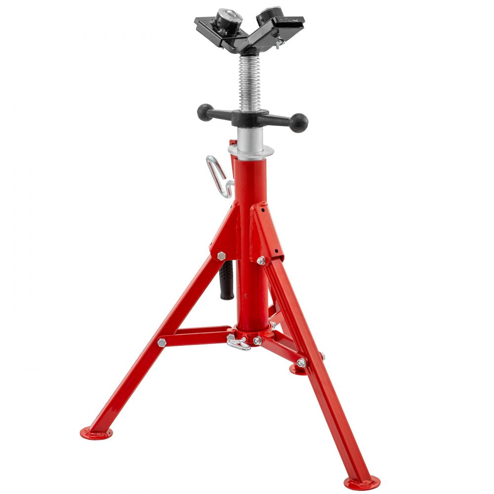 VEVOR Pipe Jack Stand with 2-Ball Transfer V-Head and Folding Legs 1500LB Welding Pipe Stand Adjustable Height 20-37IN 1107C-type Pipe Jacks for Welding