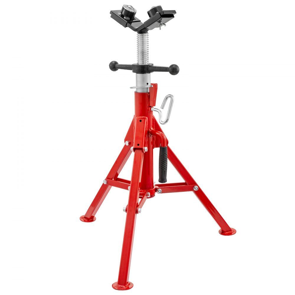 VEVOR Pipe Jack Stand with 2-Ball Transfer V-Head and Folding Legs 1500LB Welding Pipe Stand Adjustable Height 20-37IN 1107C-type Pipe Jacks for Welding