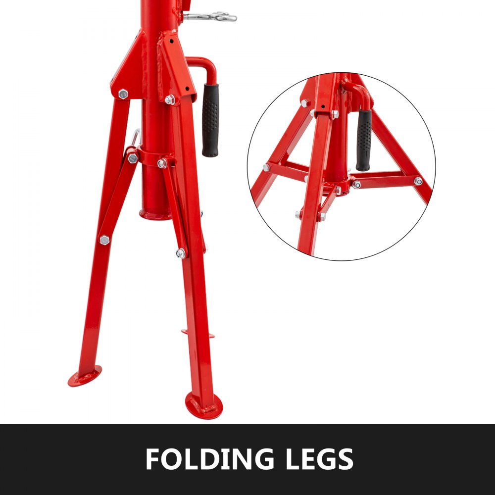 VEVOR Pipe Jack Stand with 2-Ball Transfer V-Head and Folding Legs 1500LB Welding Pipe Stand Adjustable Height 20-37IN 1107C-type Pipe Jacks for Welding