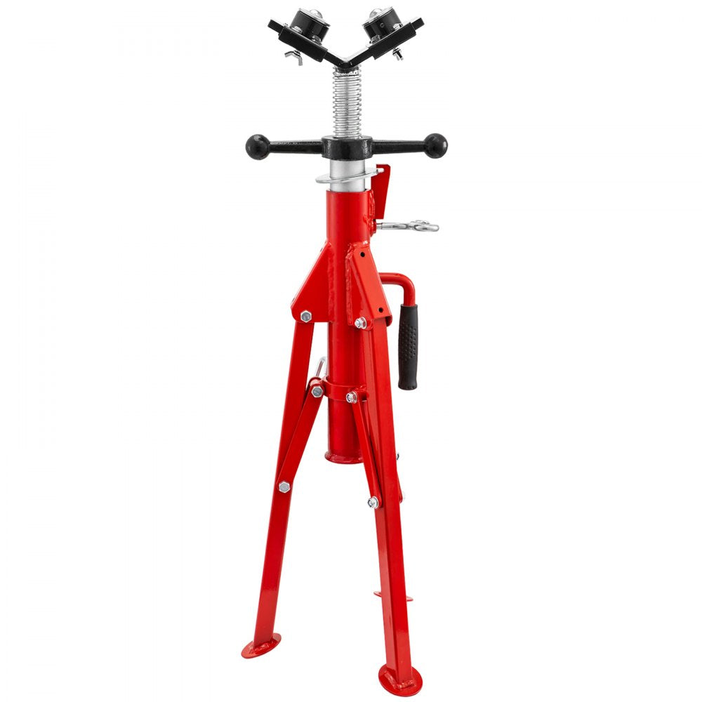 VEVOR Pipe Jack Stand with 2-Ball Transfer V-Head and Folding Legs 1500LB Welding Pipe Stand Adjustable Height 20-37IN 1107C-type Pipe Jacks for Welding