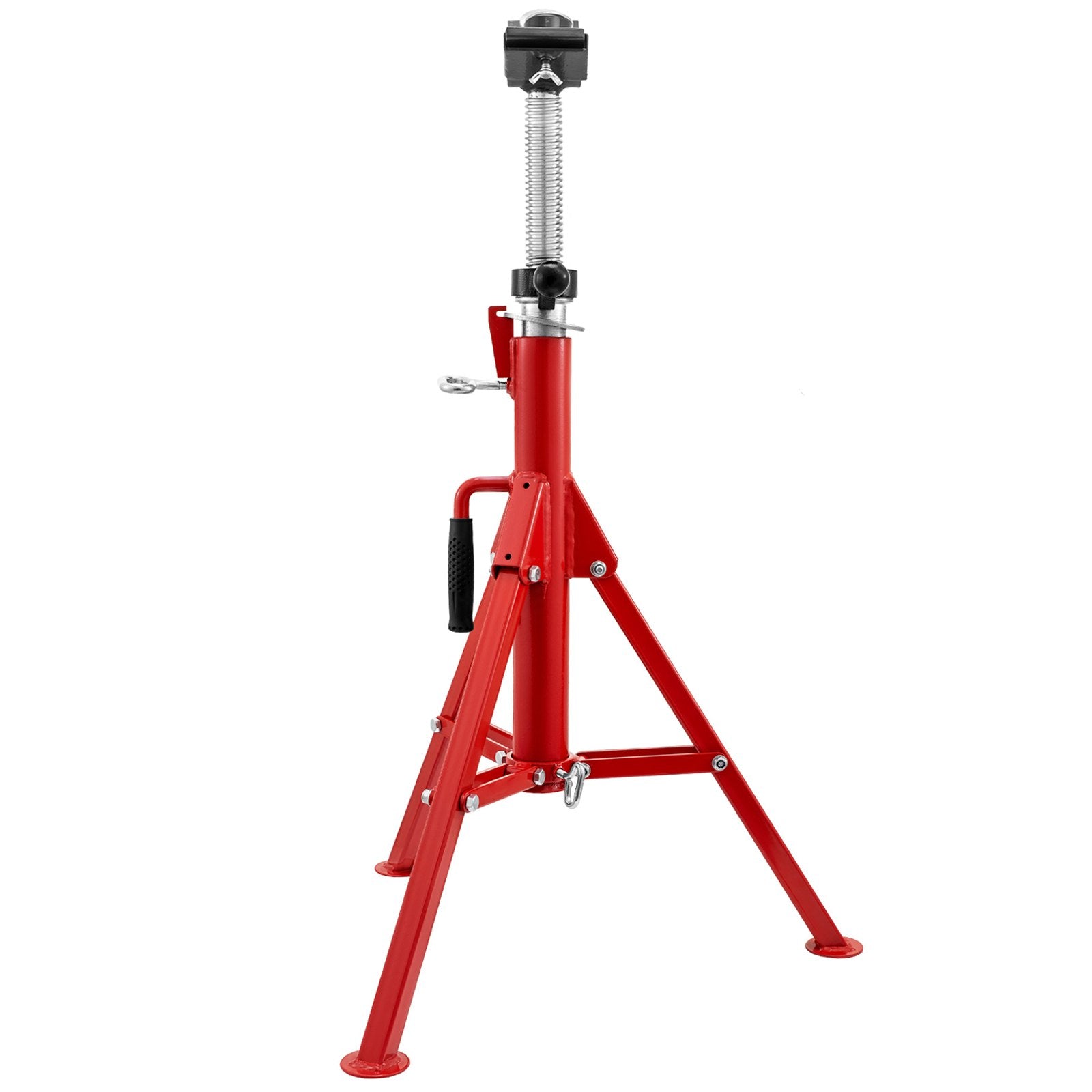 VEVOR Pipe Jack Stand with 2-Ball Transfer V-Head 6mm Thickness and Folding Legs 1300LB Welding Pipe Stand Adjustable Height 28-52IN 1107S-type Pipe Jacks for Welding