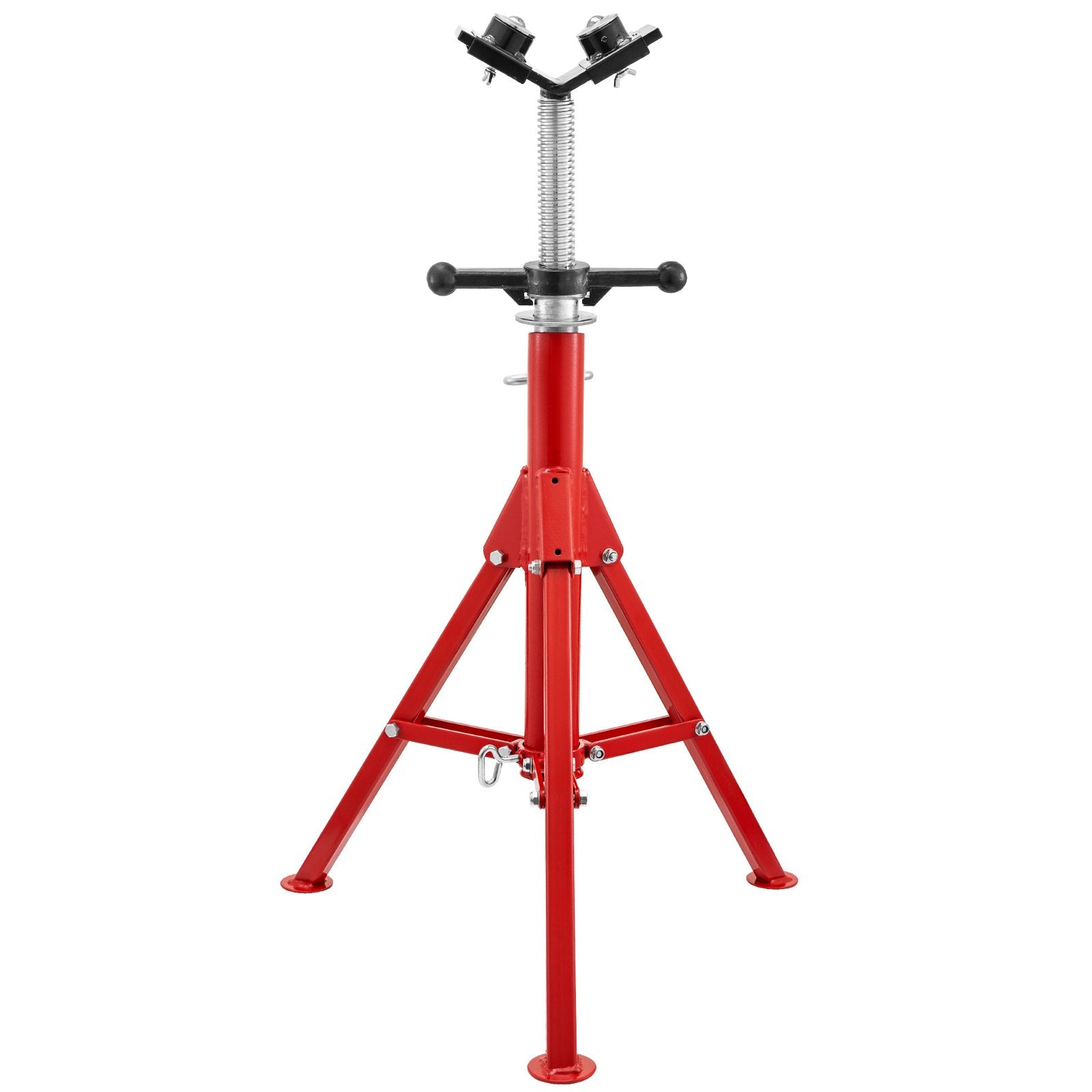 VEVOR Pipe Jack Stand with 2-Ball Transfer V-Head 6mm Thickness and Folding Legs 1300LB Welding Pipe Stand Adjustable Height 28-52IN 1107S-type Pipe Jacks for Welding