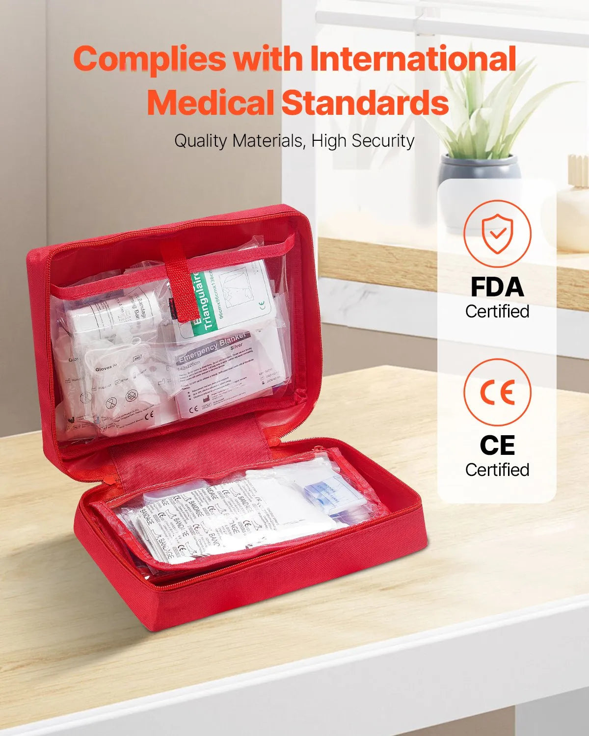 VEVOR First Aid Kit 420 Pieces Large Survival Bag Emergency Medical Supplies
