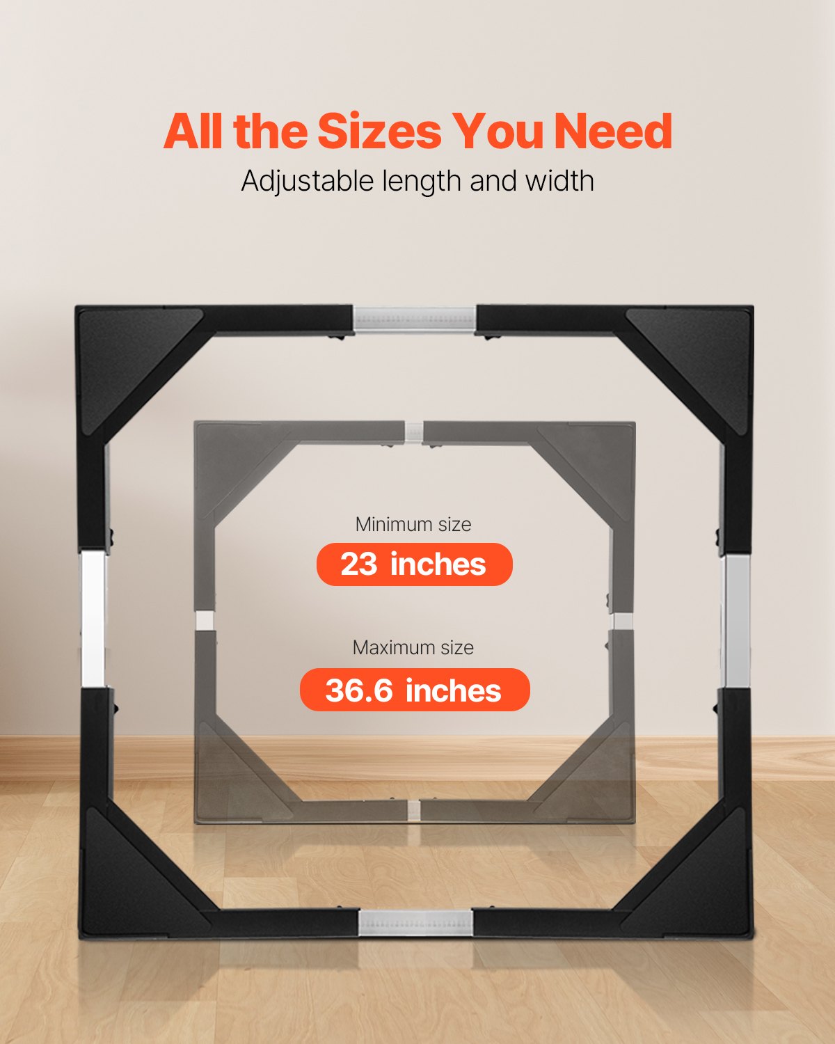 VEVOR Fridge Stand Mobile Base 1200 lbs 23 -36.6 Inch Adjustable Furniture Dolly