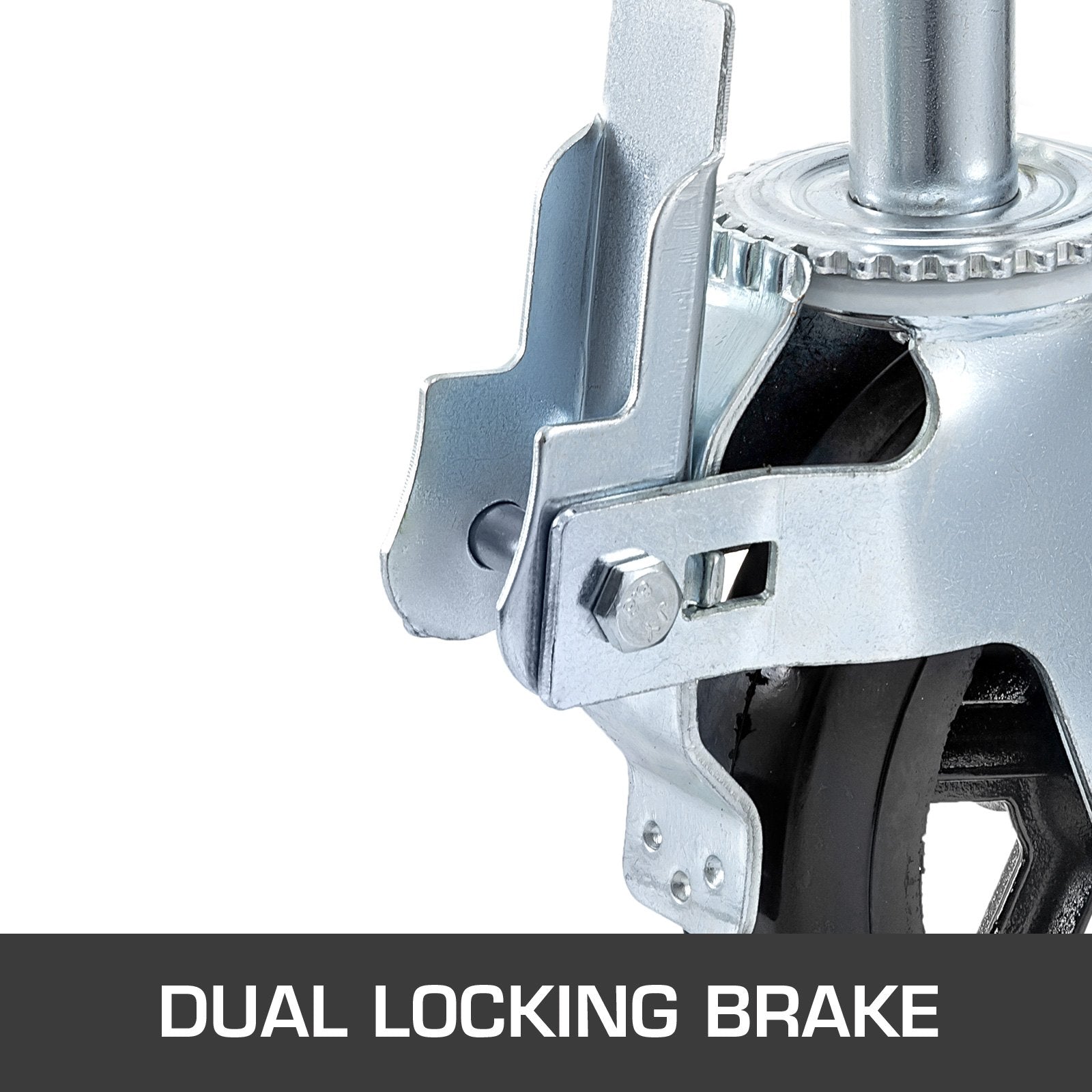 VEVOR 4 Pack 8 Inch Iron Core Polyurethane Swivel Caster with Dual Locking Brake Adjustable Legs 1100LBS Capacity per Wheel