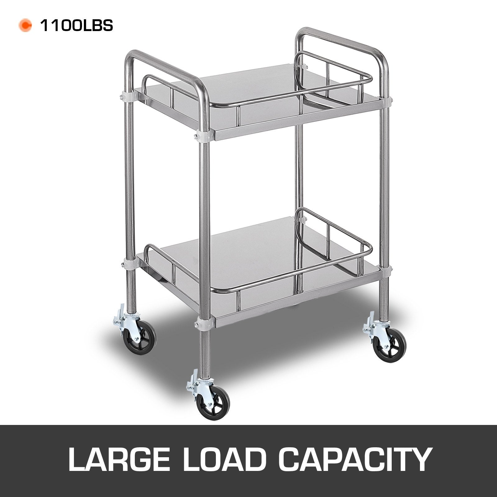 VEVOR 4 Pack 8 Inch Iron Core Polyurethane Swivel Caster with Dual Locking Brake Adjustable Legs 1100LBS Capacity per Wheel