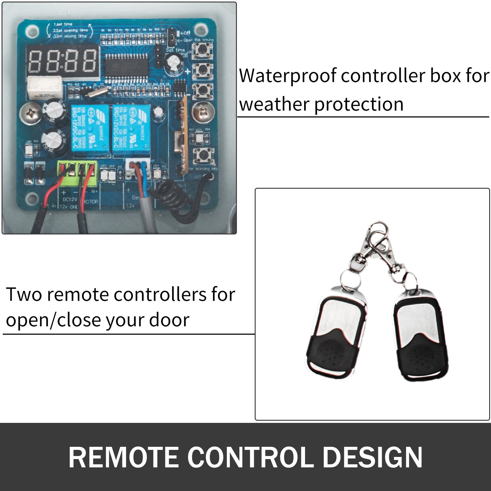 VEVOR Kits Infrared Sensor Automatic Chicken Coop Door Opener, 1 Count (Pack of 1), White