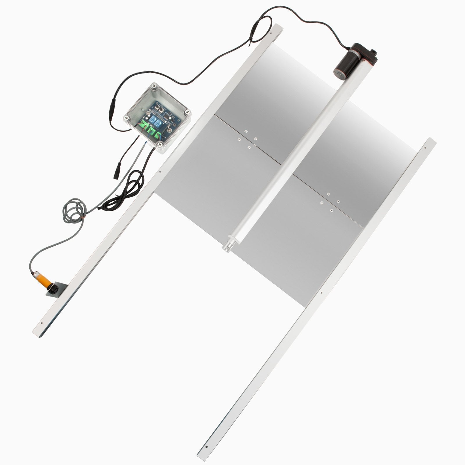 VEVOR Automatic Door Kits, 20.4"x37.7", with Light Sensor Electric Poultry Coop Opening Motor, with Infrared Induction to Avoid Chicken, Duck, Goose from Crushed, Silver