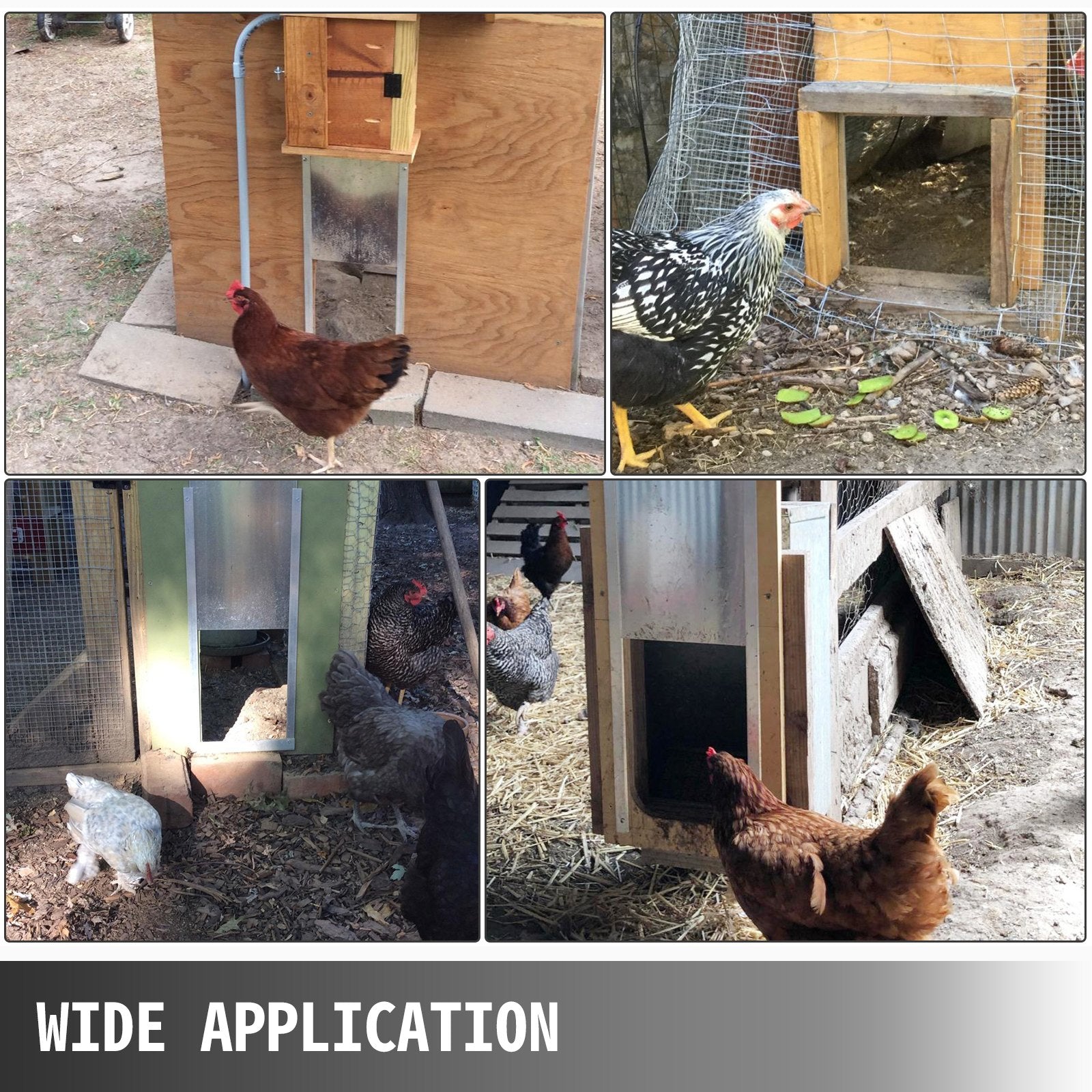 VEVOR Automatic Door Kits, 20.4"x37.7", with Light Sensor Electric Poultry Coop Opening Motor, with Infrared Induction to Avoid Chicken, Duck, Goose from Crushed, Silver