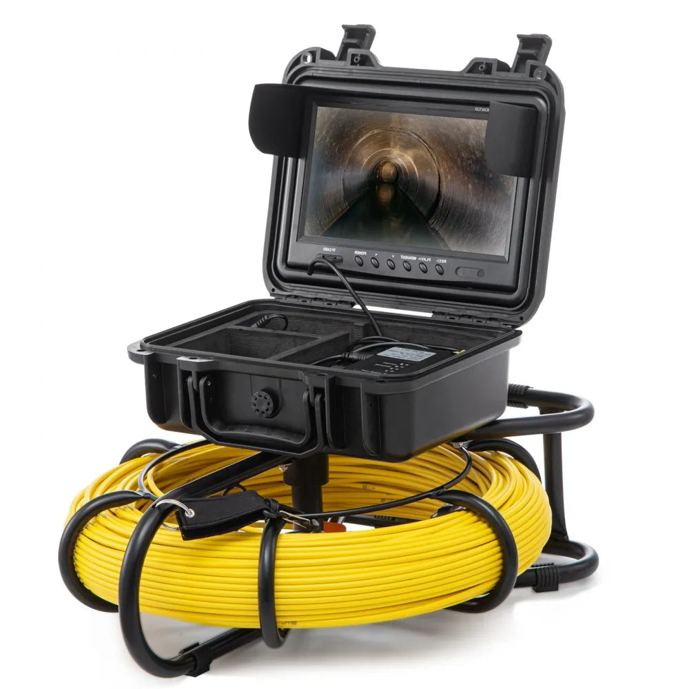 VEVOR Sewer Camera, 393 ft/120 m, 9" Screen Pipeline Inspection Camera with DVR Function, Waterproof IP68 Camera w/12 Adjustable LEDs, w/a 16 GB SD Card, for Sewer Line, Home, Duct Drain Pipe Plumbing