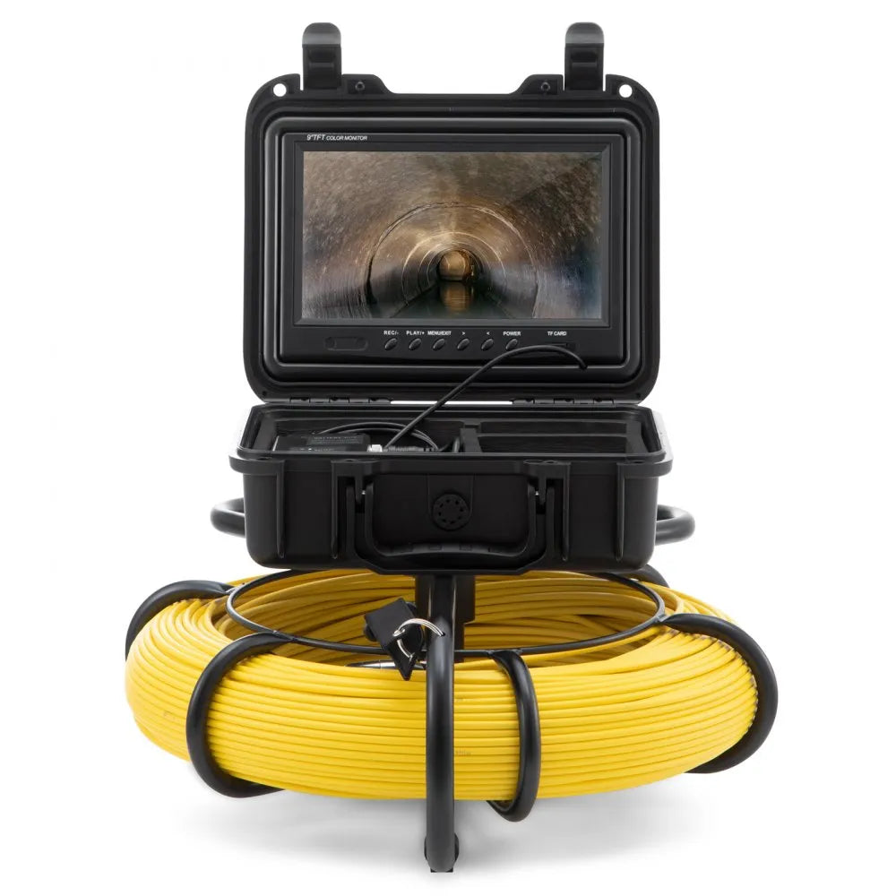 VEVOR Sewer Camera, 393 ft/120 m, 9" Screen Pipeline Inspection Camera with DVR Function, Waterproof IP68 Camera w/12 Adjustable LEDs, w/a 16 GB SD Card, for Sewer Line, Home, Duct Drain Pipe Plumbing