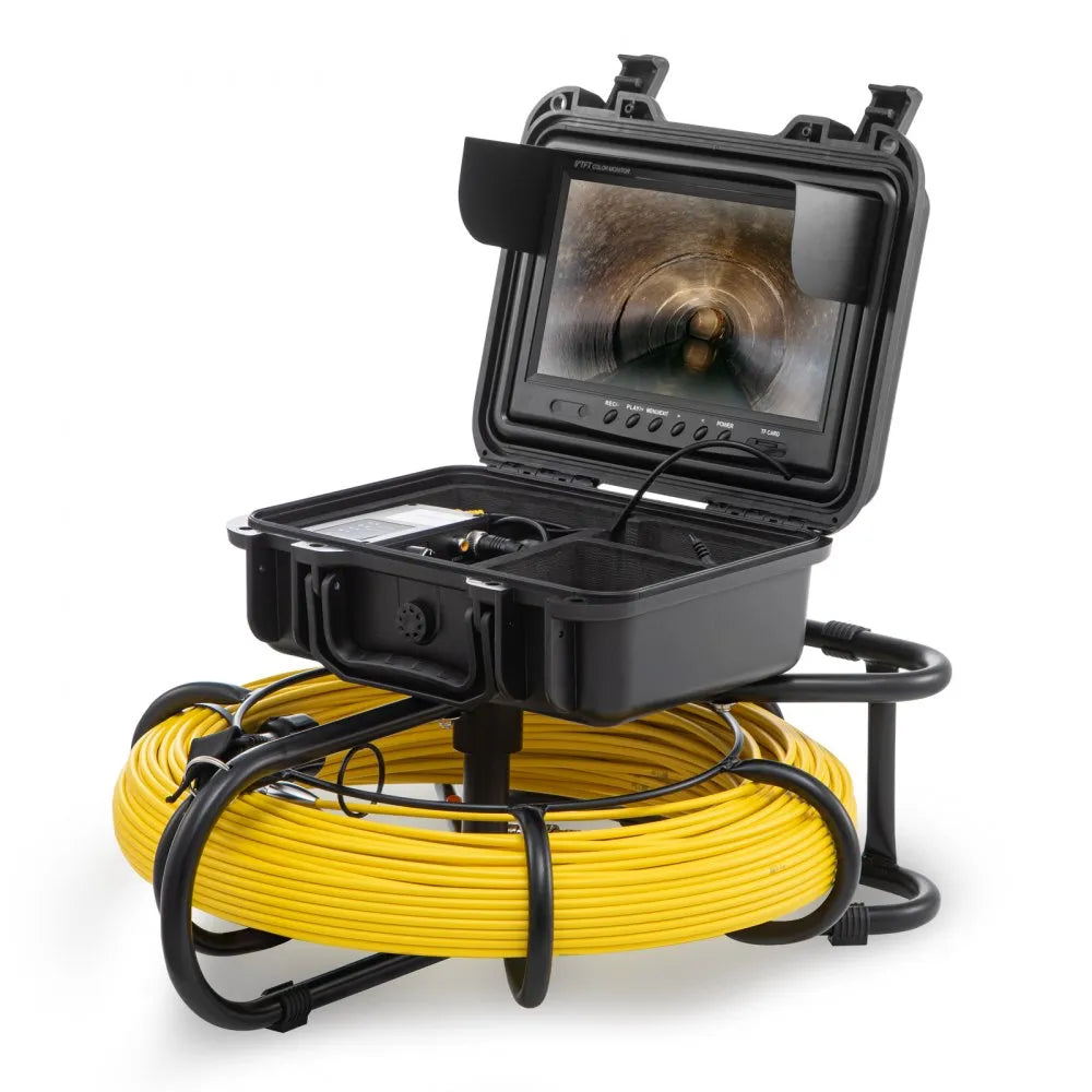 VEVOR Sewer Camera, 300 ft/91.5 m, 9" Screen Pipeline Inspection Camera with DVR Function, Waterproof IP68 Camera w/12 Adjustable LEDs, w/a 16G SD Card, for Sewer Line, Home, Duct Drain Pipe Plumbing