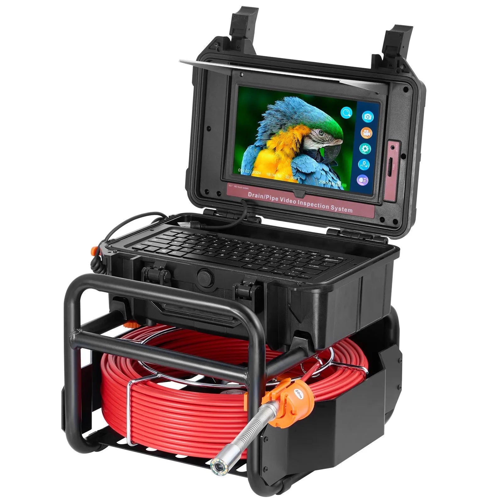 VEVOR Sewer Camera 165 ft/50m Self-Leveling Drain Camera with 10.1" Touchscreen