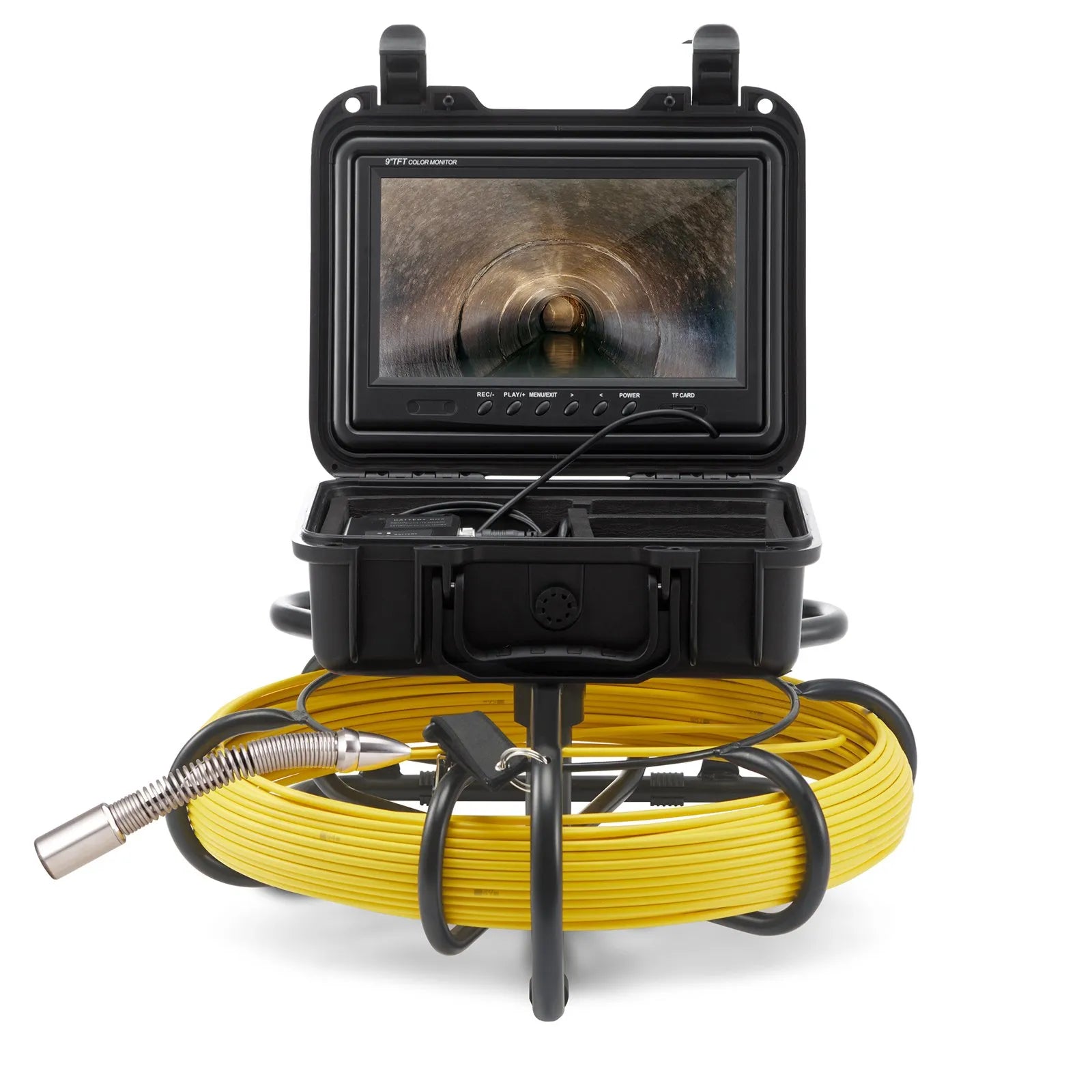 VEVOR Sewer Camera, 164 ft/50 m, 9" Screen Pipeline Inspection Camera with DVR Function, Waterproof IP68 Camera w/12 Adjustable LEDs, w/a 16G SD Card, for Sewer Line, Home, Duct Drain Pipe Plumbing