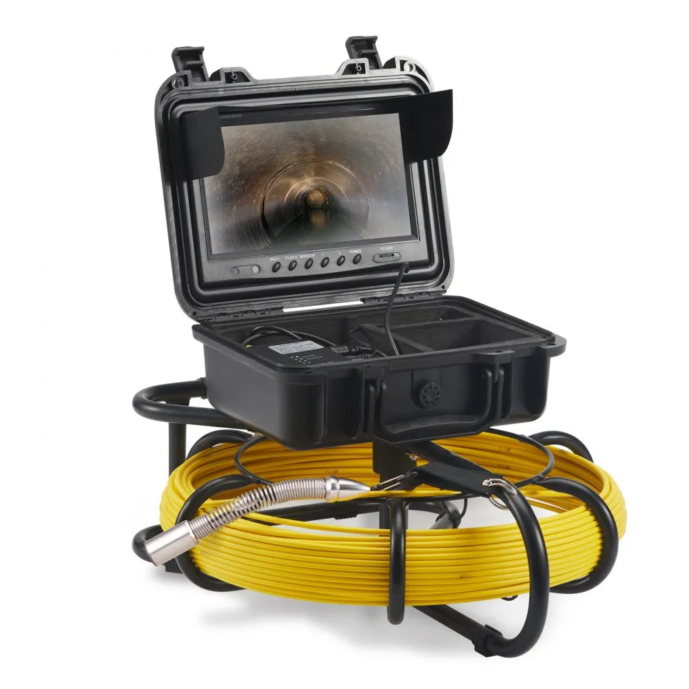 VEVOR Sewer Camera, 230 ft/70 m, 9" Screen Pipeline Inspection Camera with DVR Function, Waterproof IP68 Camera w/12 Adjustable LEDs, w/a 16G SD Card, for Sewer Line, Home, Duct Drain Pipe Plumbing