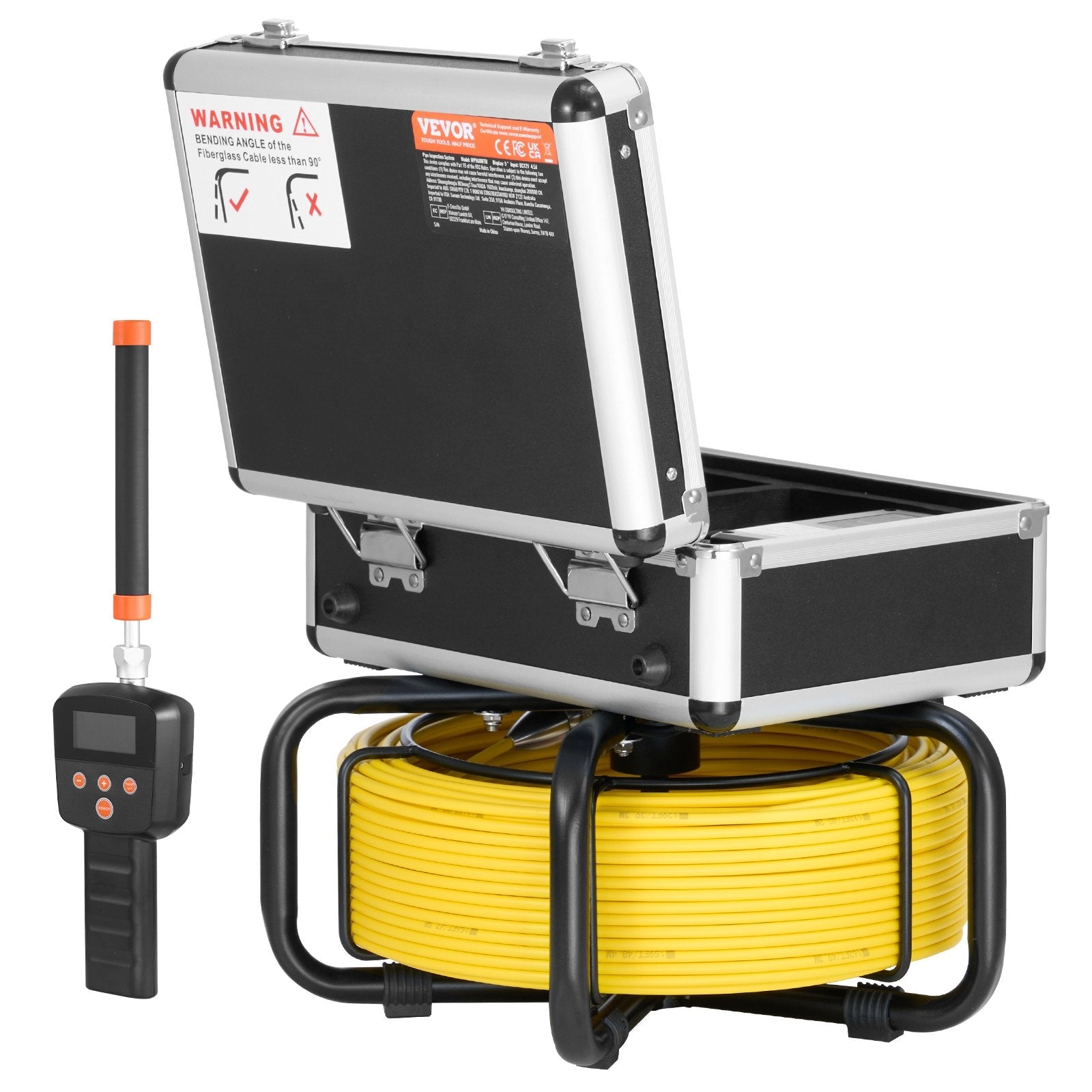 VEVOR Sewer Camera 98 ft/30 m Self-Leveling Drain Duct Camera with 512Hz Locator