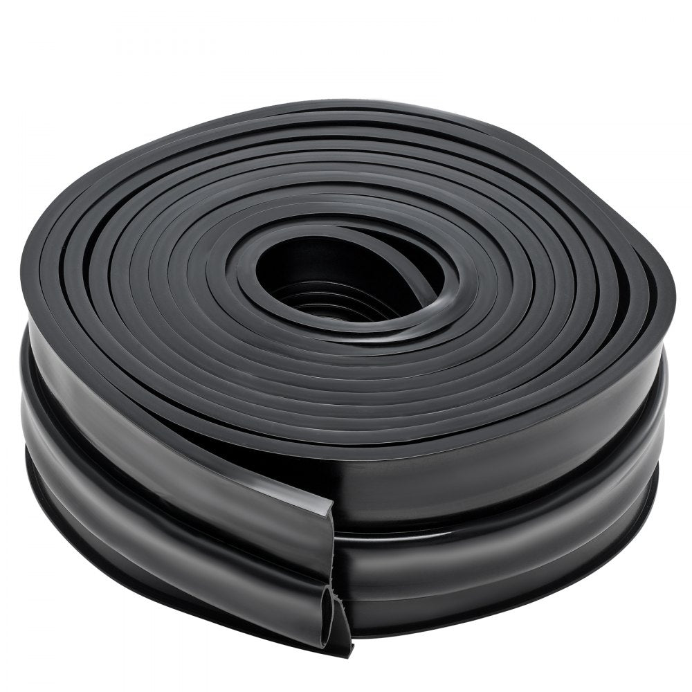 VEVOR Garage Door Seals Bottom Rubber, U Shape +O Ring Combination Garage Door Bottom Weather Seal, 20ft Weatherproofing Garage Door Seal, 5/16 inch T-ends and 3 3/4 inch Width, for Doors, Black