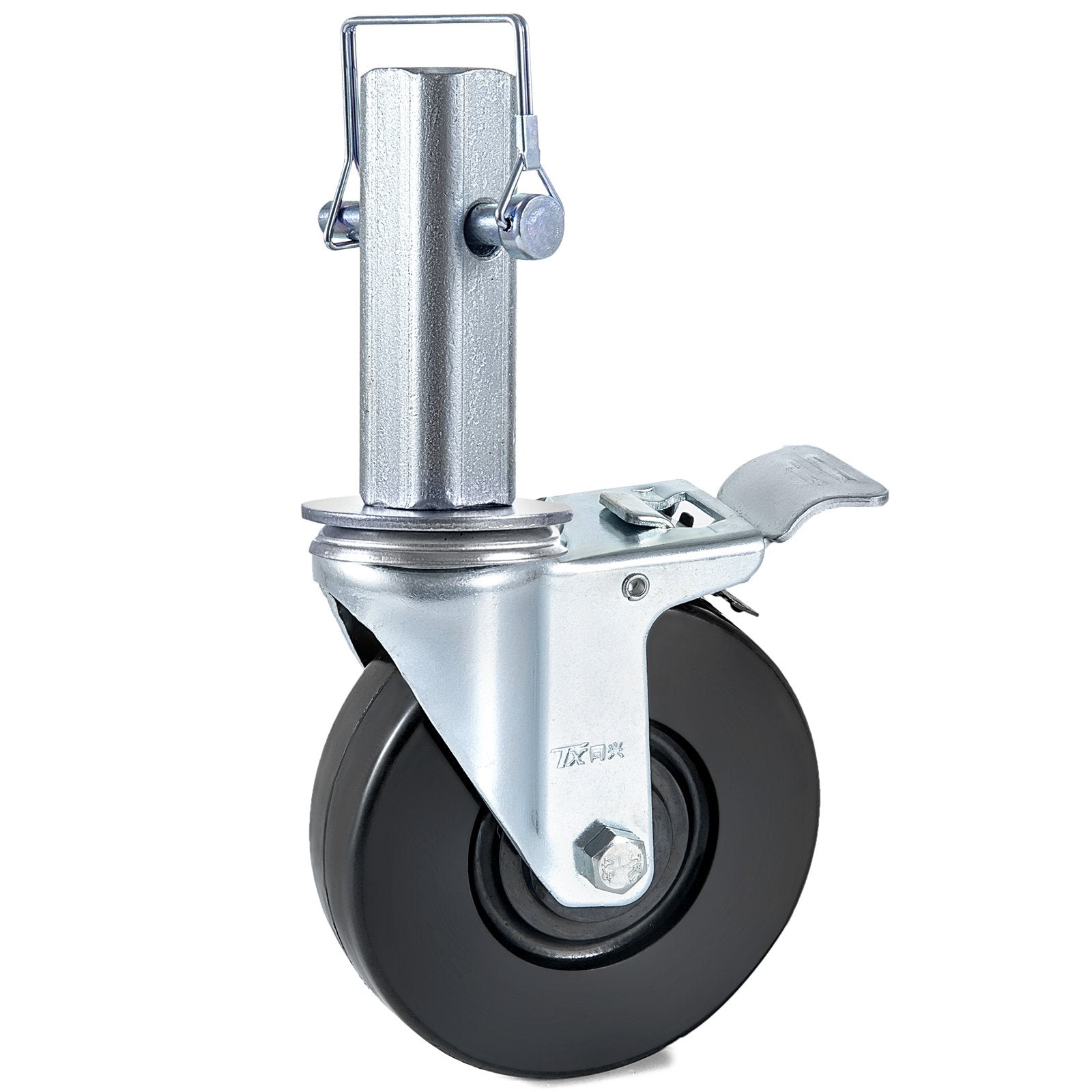 VEVOR 4 Pack 5 Inch Iron Core Polyurethane Swivel Caster with Dual Locking Brake Adjustable Legs 440 LBS Capacity per Wheel