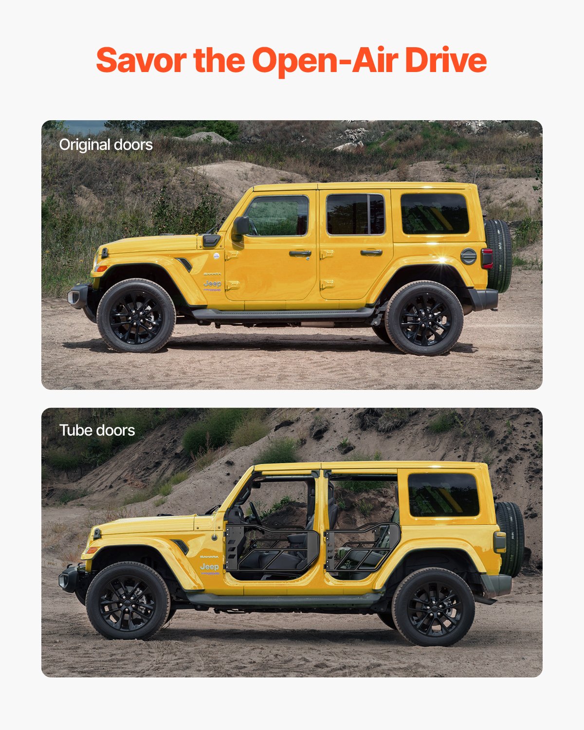 VEVOR 4-Door Jeep Tube Doors Jeep Tubular Door for 2007-2018 Jeep Wrangler JK