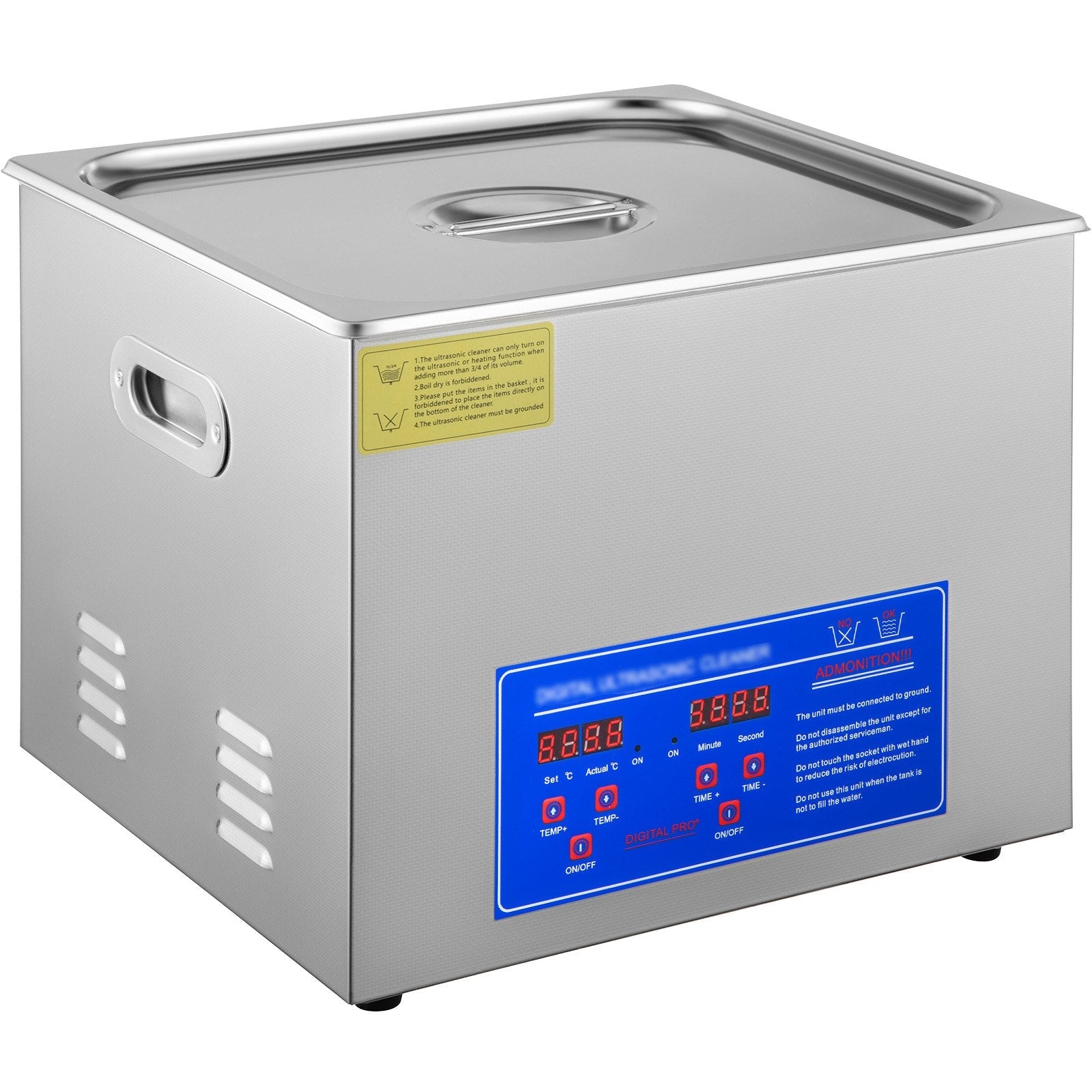 VEVOR 15L Ultrasonic Cleaner with Digital Timer&Heater Professional Ultrasonic Cleaner 40kHz Advanced Ultrasonic Cleaner 110V for Wrench Screwdriver Repairing Tools Industrial Parts Metal Cleaning