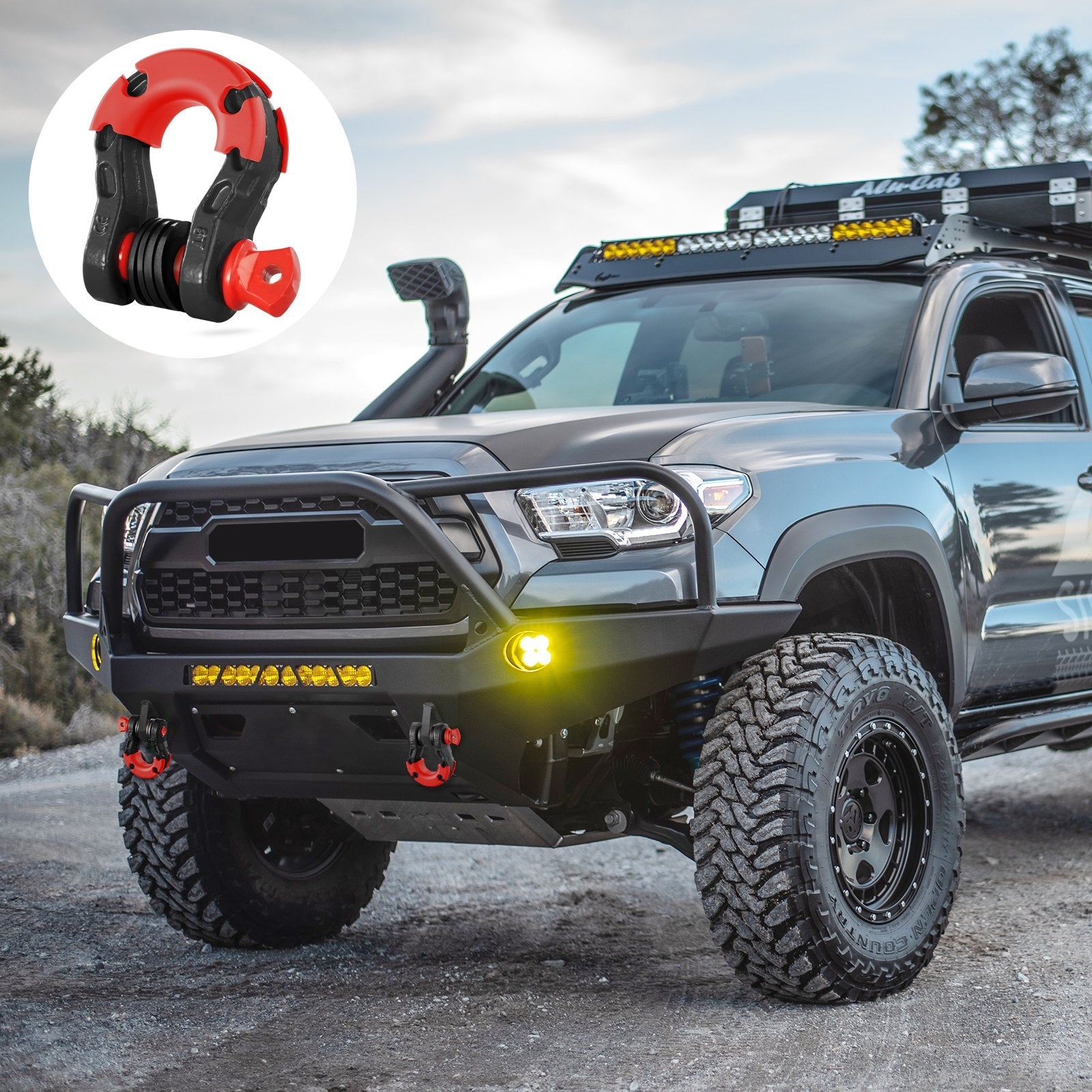 VEVOR 3/4" D-Ring Shackle, 2 Pack Alloy Steel Shackles 66139 lbs (30 Ton) Break Strength with 7/8" Screw Pin, Isolators & Washers, Heavy Duty Off Road Vehicle Recovery Shackle for Jeep Truck, Black