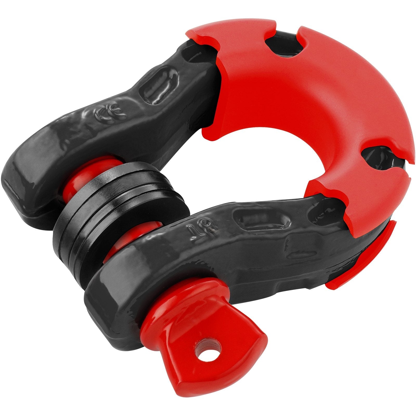 VEVOR 3/4" D-Ring Shackle, 2 Pack Alloy Steel Shackles 66139 lbs (30 Ton) Break Strength with 7/8" Screw Pin, Isolators & Washers, Heavy Duty Off Road Vehicle Recovery Shackle for Jeep Truck, Black