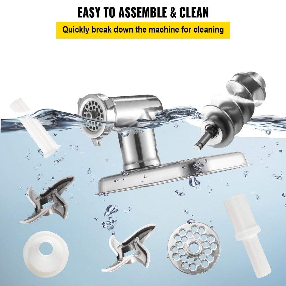 VEVOR Electric Meat Grinder, 160 kg/h Commercial Meat Slicer, Stainless Steel 1100W Meat Cutter Machine Meat Grinder, Commercial Heavy Duty Sausage Maker Grinder Meat Mincer for Commercial