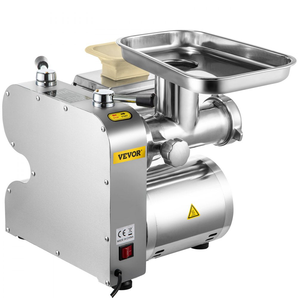 VEVOR Electric Meat Grinder, 160 kg/h Commercial Meat Slicer, Stainless Steel 1100W Meat Cutter Machine Meat Grinder, Commercial Heavy Duty Sausage Maker Grinder Meat Mincer for Commercial