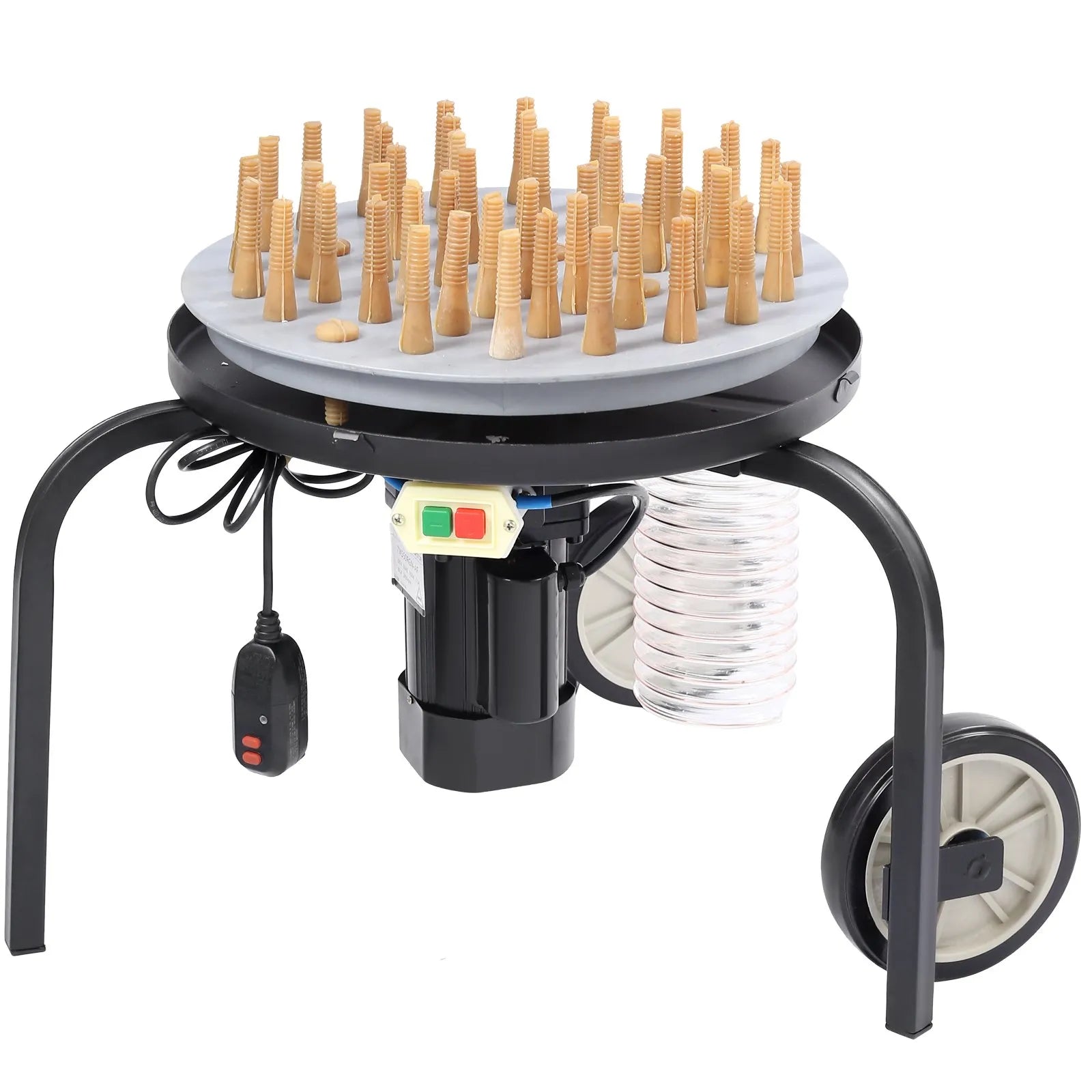 VEVOR Chicken Plucker Machine, 20" Diameter Stainless Steel Drum, Defeathering Equipment with 108 Soft Fingers and 2 Large Wheels, Simple Debris Collection, 500W Motor for Efficient Poultry Plucking