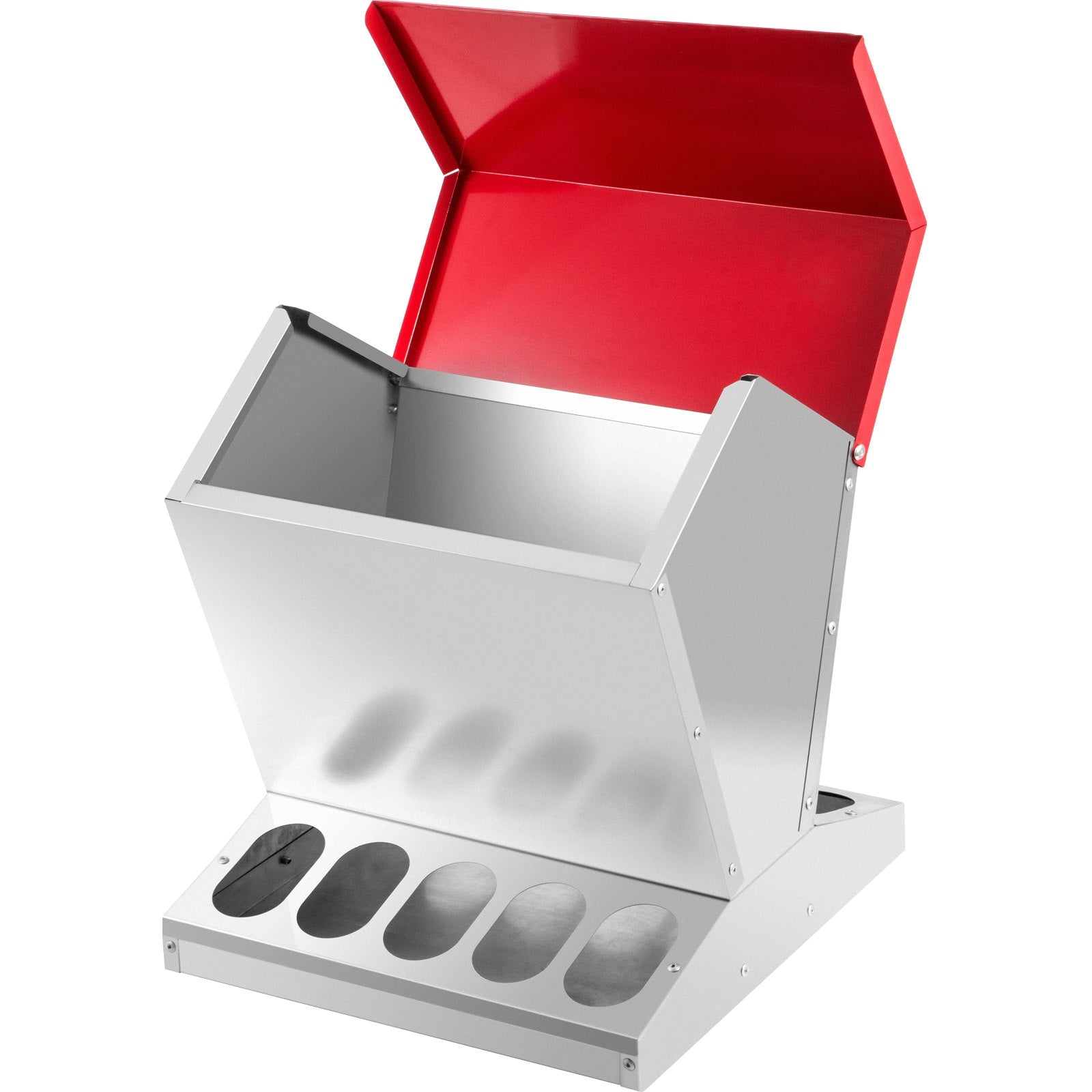 VEVOR Galvanized Poultry Feeder 25lbs Capacity Chicken Feeder No Waste 22lbs Chicken Feeder with Lid 11.75x11.75x15.75in Chicken Feeder and Water for 10 Chickens Automatic Poultry Feeder Outdoor